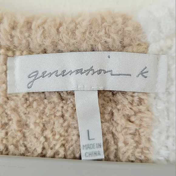 Versona Size Large Color Block Soft Fuzzy 3 Quarter Sleeve Sweater Dress - Picture 3 of 8